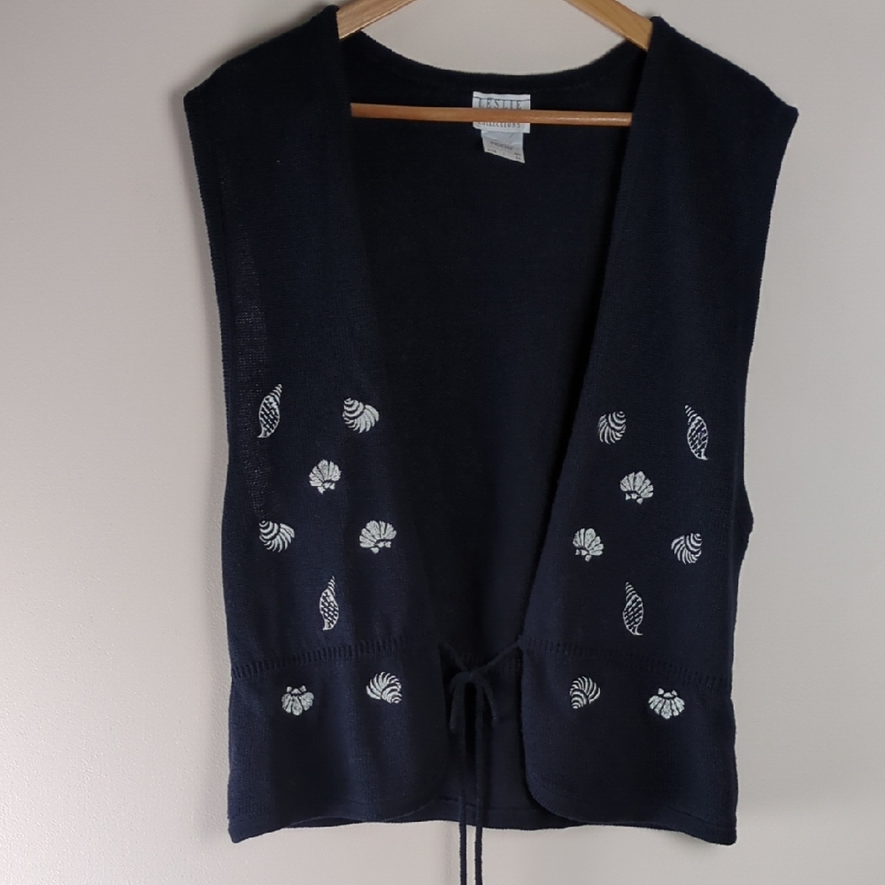 Leslie Fay Women's Vintage Blue Cardigan (Size 14)